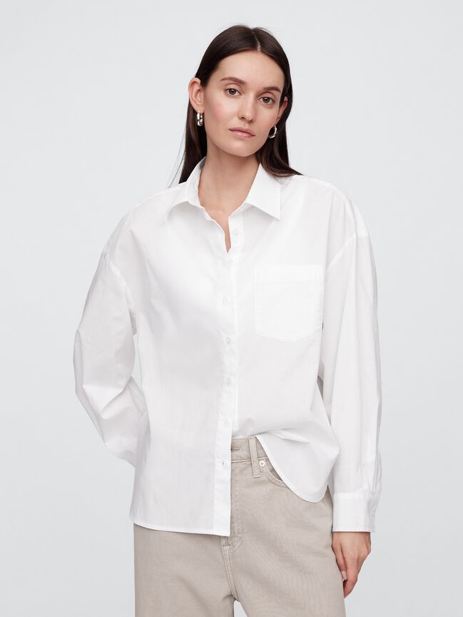 Oversized Shirt in Poplin gap oversized shirt in poplin