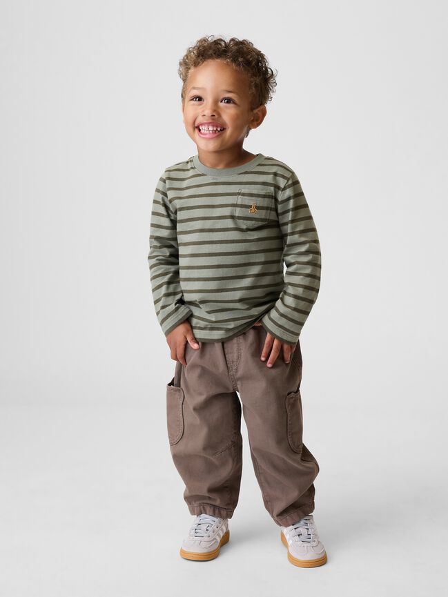 Baby & Toddler Pull-On Bear Pocket Barrel Jeans gap baby toddler pull on bear pocket barrel jeans