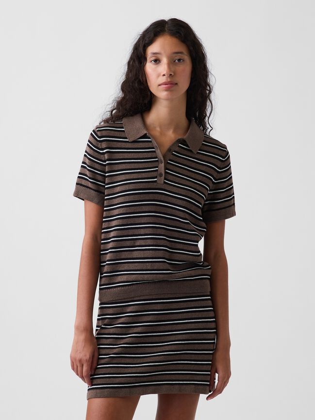 100% Cotton Stripe Polo Sweater Shirt gap 100 cotton stripe polo sweater shirt