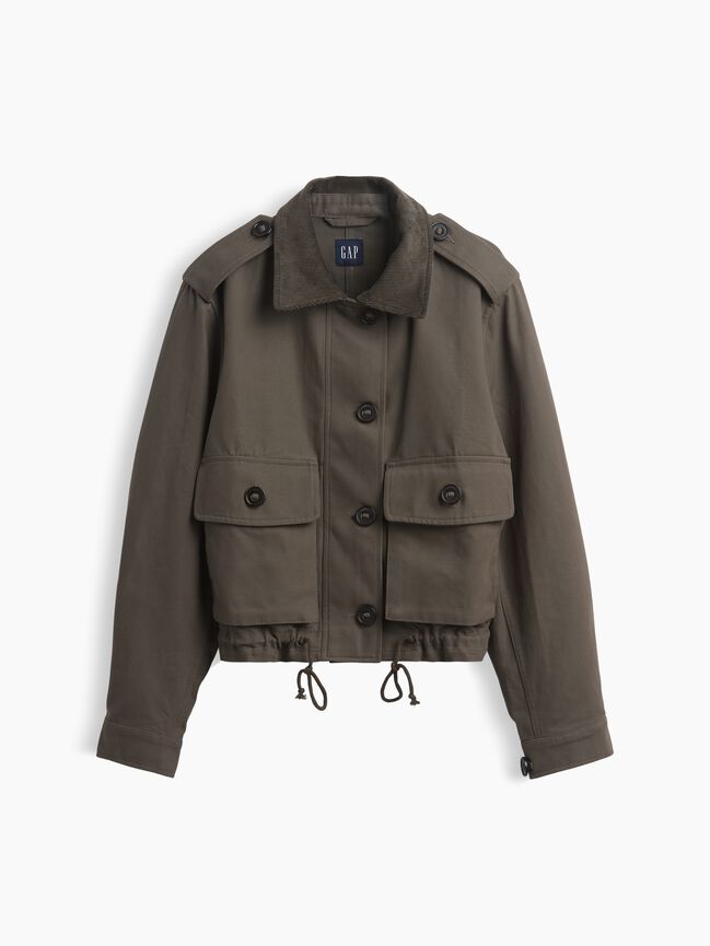 Canvas Crop Utility Jacket gap canvas crop utility jacket