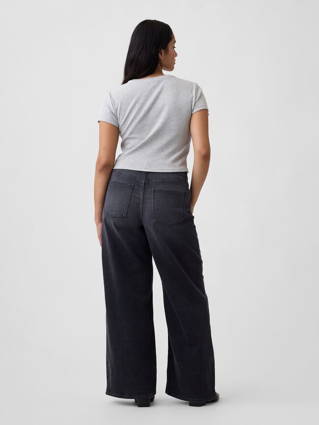 Mid Rise Wide-Leg Sweatpant Jeans gap mid rise wide leg sweatpant jeans