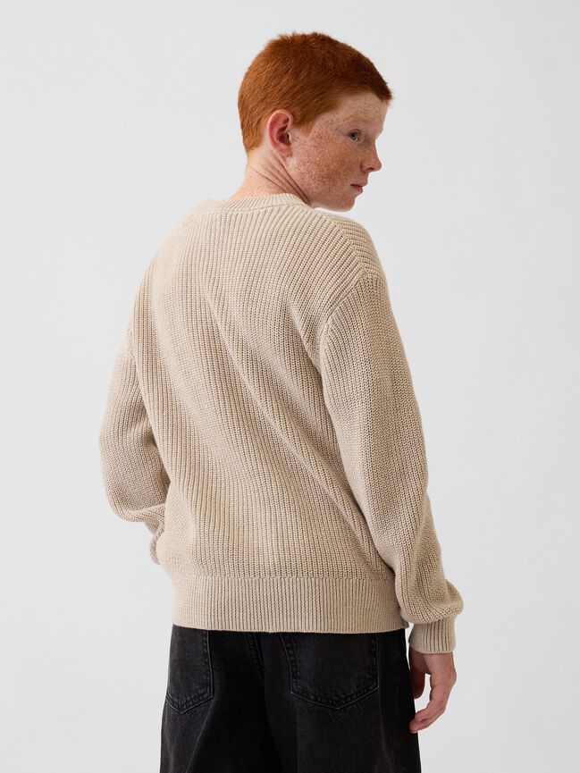 100% Cotton Relaxed Shaker Sweater gap 100 cotton relaxed shaker sweater