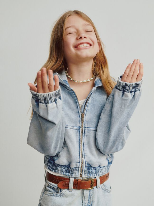 هودي دينيم محبوك بسحاب للأطفال gap هودي دينيم محبوك بسحاب للأطفال