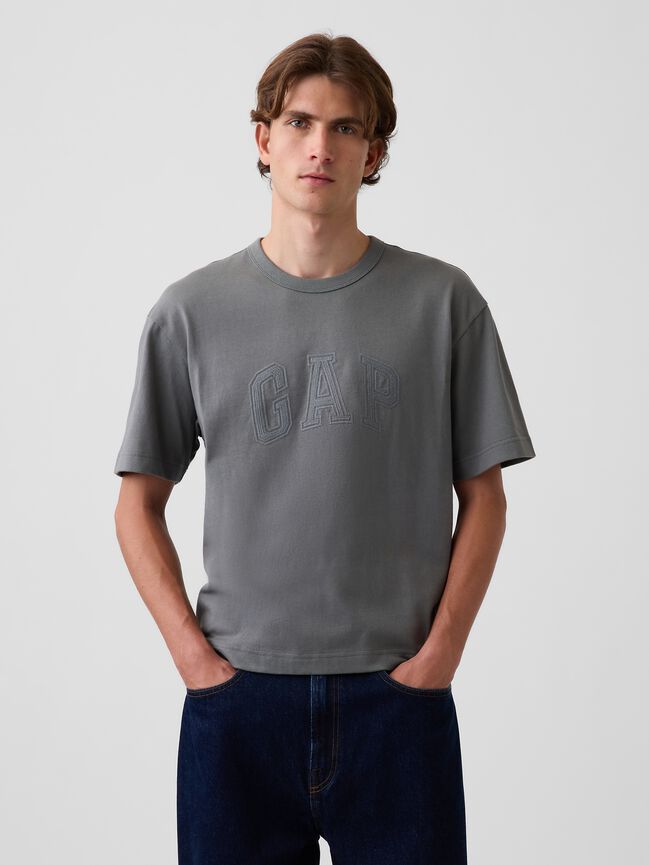 Heavyweight Relaxed Gap Logo Crop T-Shirt heavyweight relaxed gap logo crop t shirt