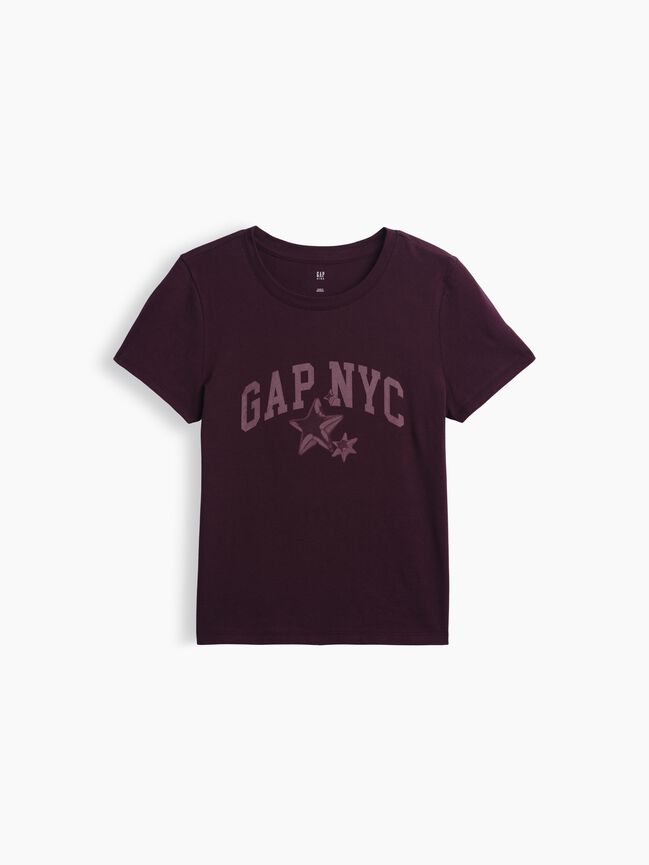 تي شيرت مطبوع بالشعار للأطفال gap تي شيرت مطبوع بالشعار للأطفال