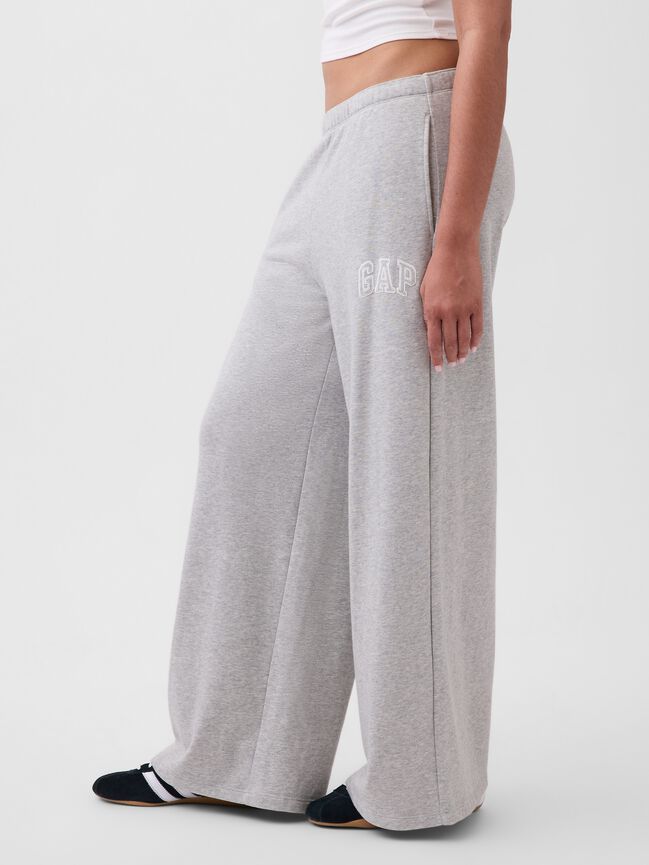 Gap Logo French Terry Wide-Leg Joggers gap logo french terry wide leg joggers