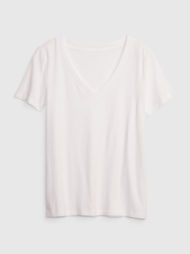 Organic Cotton VintageSoft V-Neck T-Shirt gap organic cotton vintagesoft v neck t shirt