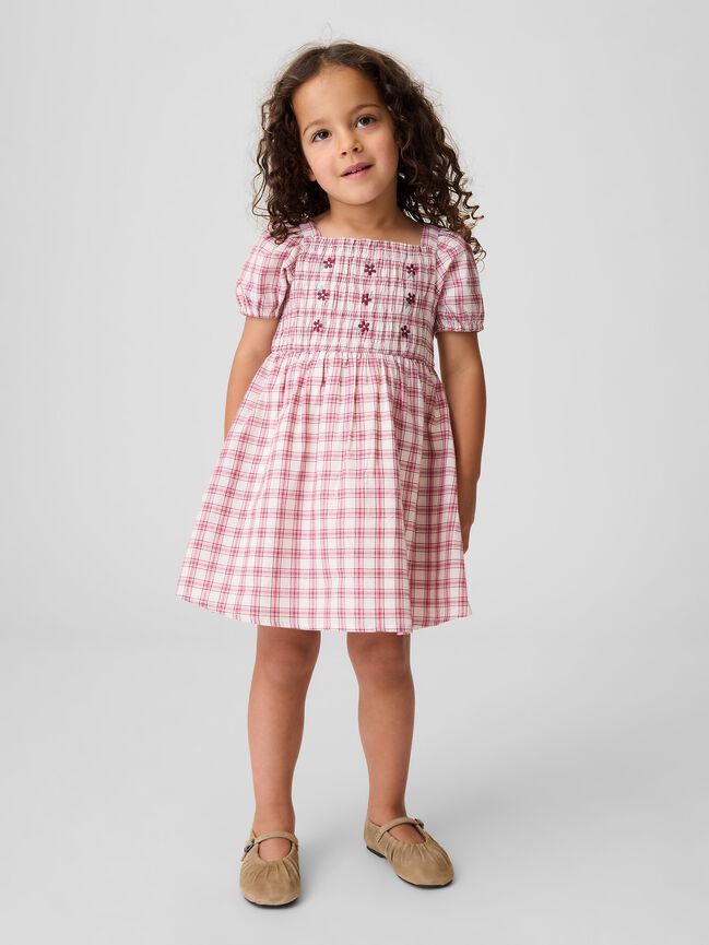 Baby & Toddler Smocked Plaid Dress gap baby toddler smocked plaid dress
