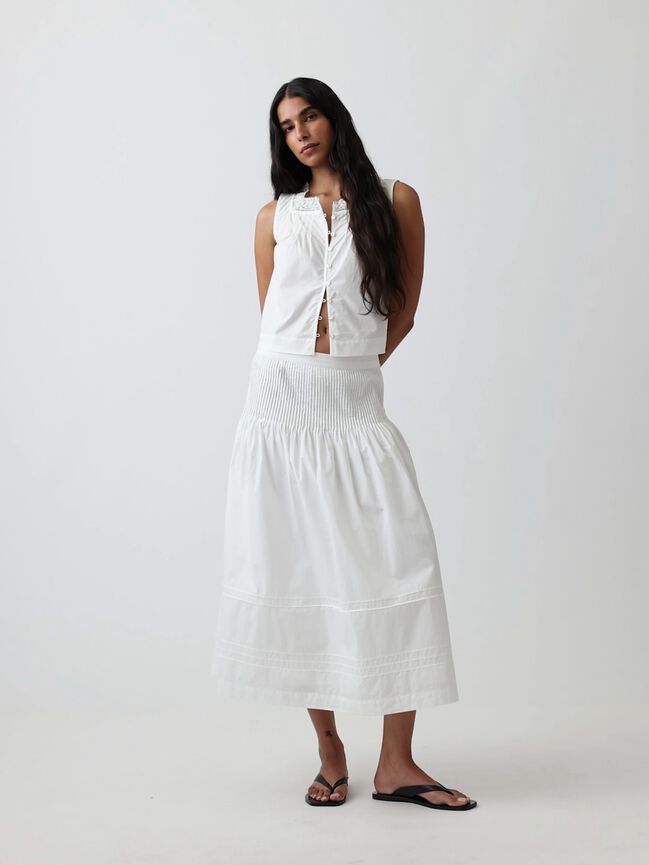 Poplin Pintuck Maxi Skirt gap poplin pintuck maxi skirt