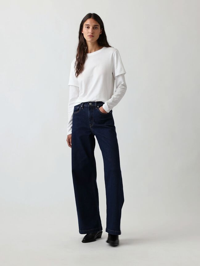 High Rise Stride Wide-Leg Jeans gap high rise stride wide leg jeans