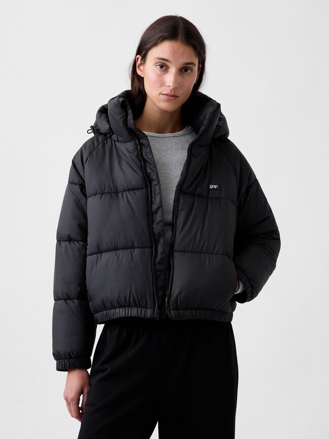 Oversized Hooded Crop Puffer Jacket gap oversized hooded crop puffer jacket