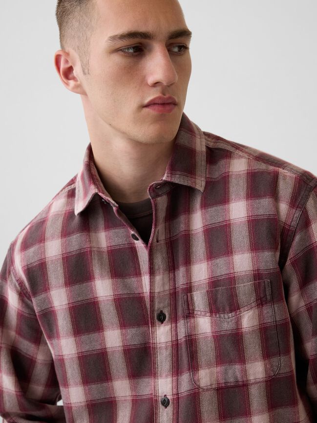 Sunwashed Twill Relaxed Plaid Shirt gap sunwashed twill relaxed plaid shirt