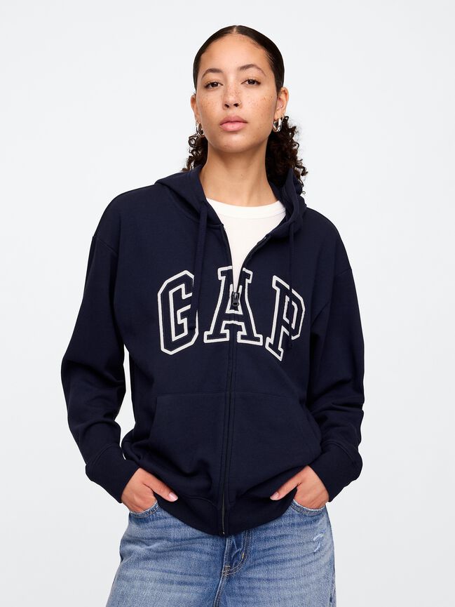 Relaxed Gap Logo Zip Hoodie relaxed gap logo zip hoodie