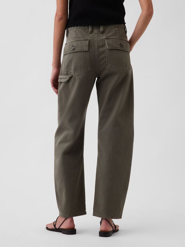 Mid Rise Barrel Utility Ankle Pants gap mid rise barrel utility ankle pants