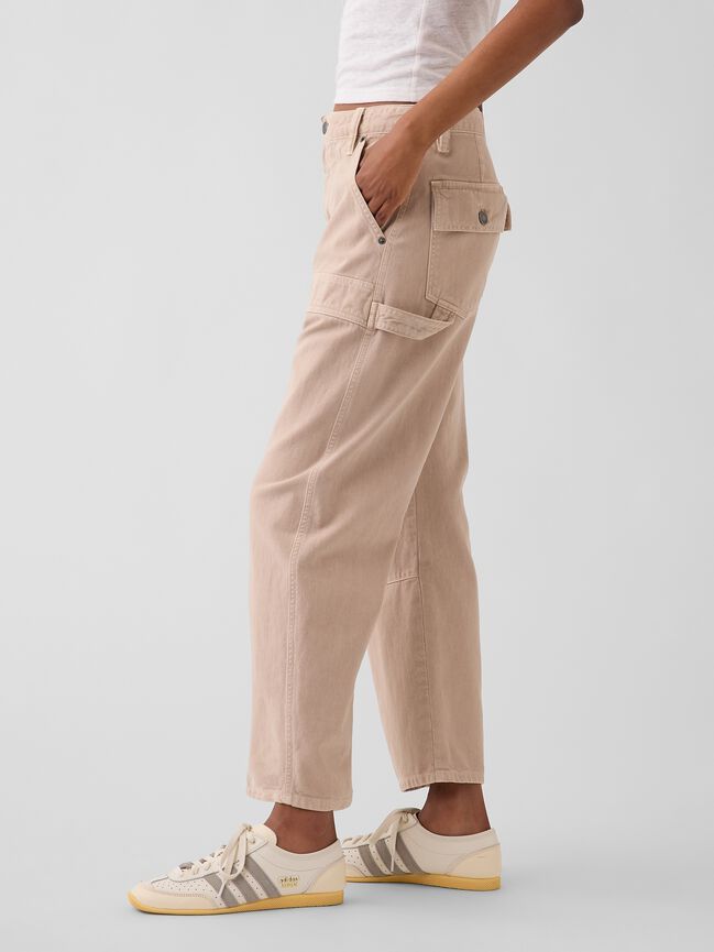 Mid Rise Barrel Utility Ankle Pants gap mid rise barrel utility ankle pants