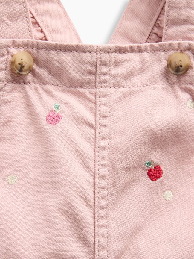Baby Embroidered Apple Ruffle Overalls gap baby embroidered apple ruffle overalls