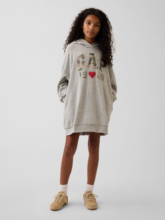Kids Oversized French Terry Hoodie Dress gap kids oversized french terry hoodie dress