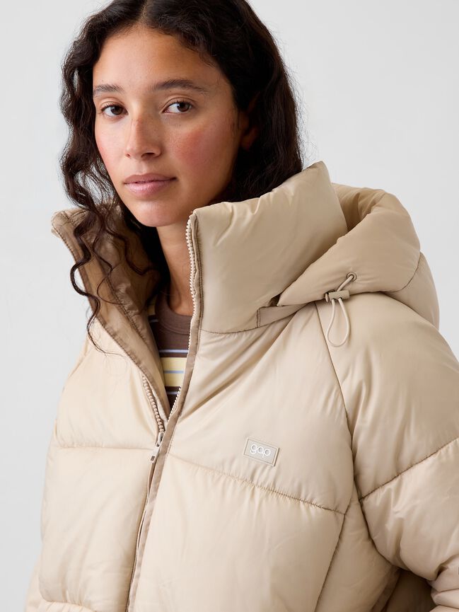 Oversized Hooded Crop Puffer Jacket gap oversized hooded crop puffer jacket