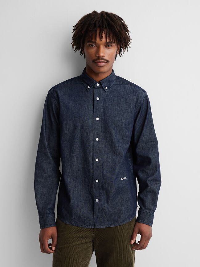 Gap × A.P.C. Denim Relaxed Shirt gap a p c denim relaxed shirt