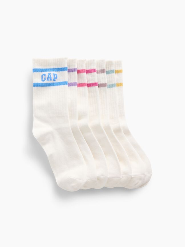 Kids Varsity Logo Socks (7-Pack) gap kids varsity logo socks 7 pack