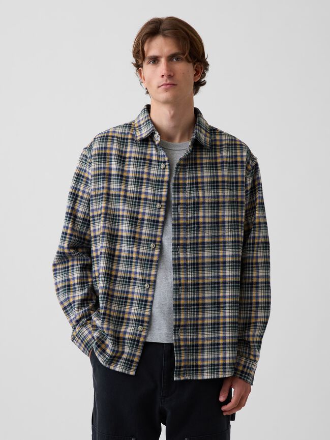 Relaxed Flannel Shirt gap relaxed flannel shirt