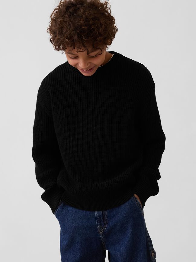 100% Cotton Relaxed Shaker Sweater gap 100 cotton relaxed shaker sweater
