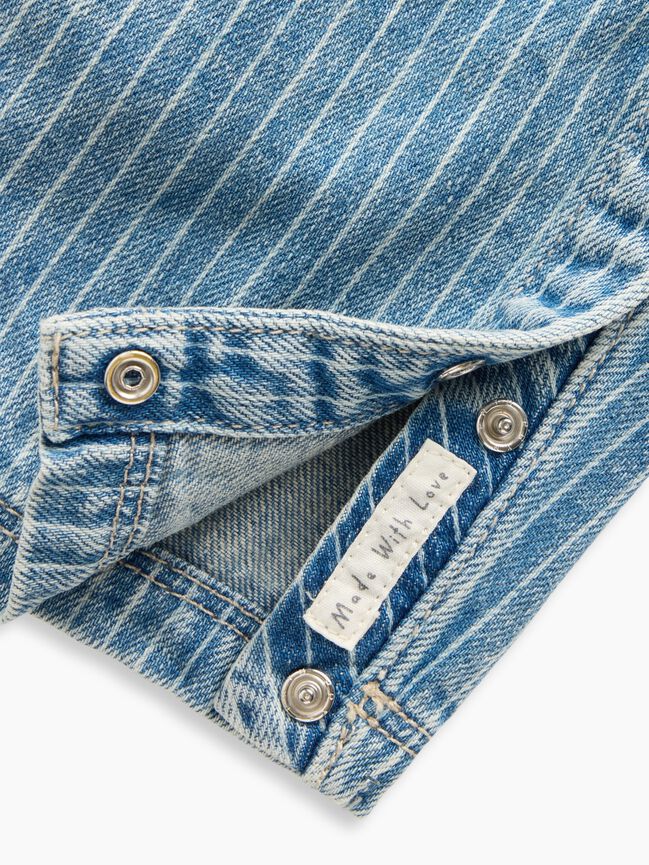 Baby Denim Stripe Utility One-Piece gap baby denim stripe utility one piece