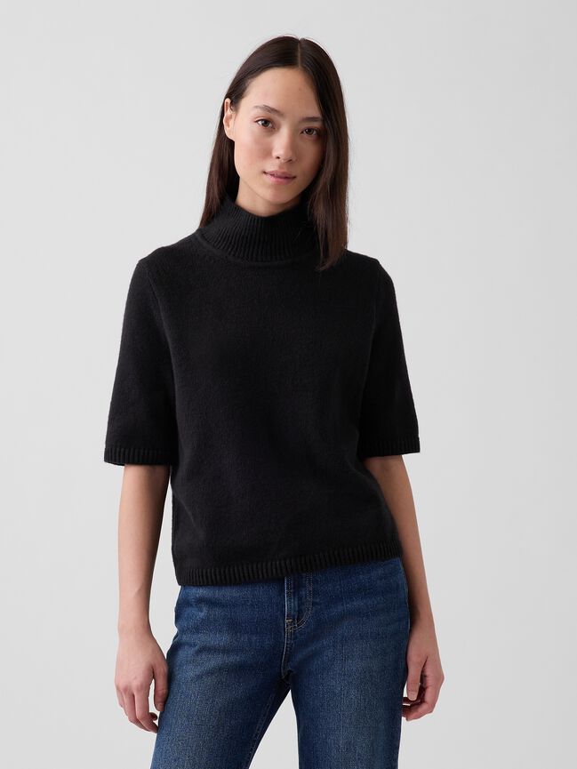 CashSoft Mockneck Elbow-Sleeve Sweater gap cashsoft mockneck elbow sleeve sweater