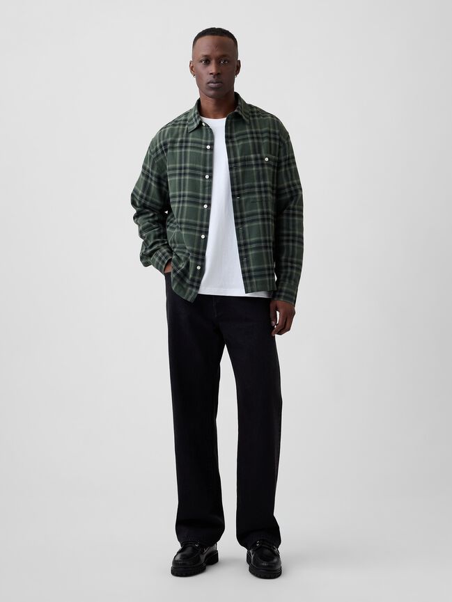 Flannel Shirt in Boxy Fit gap flannel shirt in boxy fit