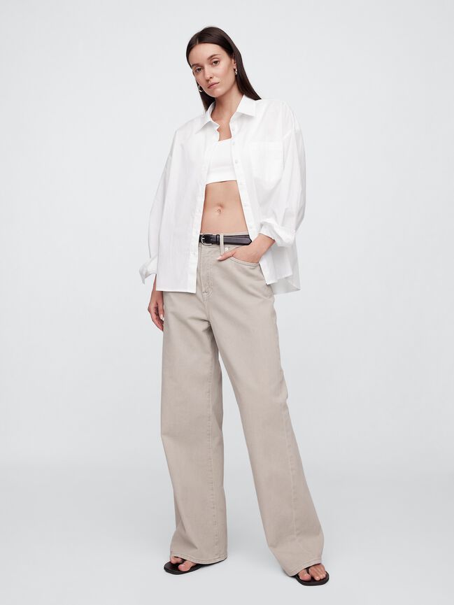 Oversized Shirt in Poplin gap oversized shirt in poplin