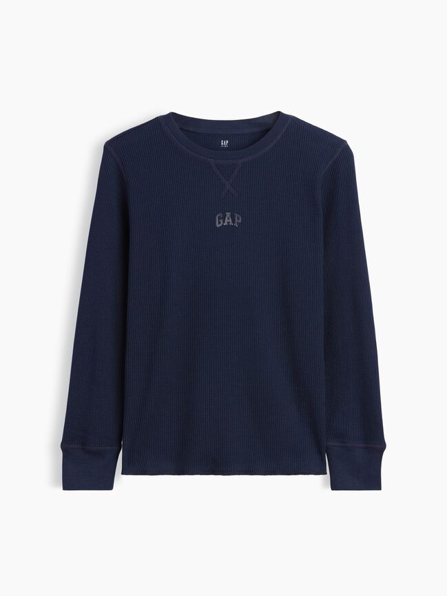 تي شيرت بنسيج وافل للأطفال بشعار Gap صغير تي شيرت بنسيج وافل للأطفال بشعار gap صغير