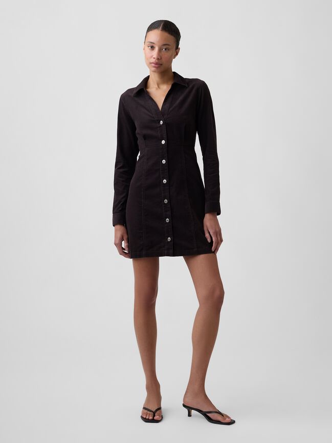 Fitted Collared Mini Dress gap fitted collared mini dress