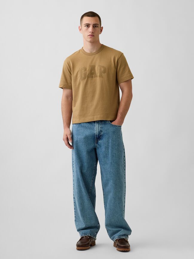Heavyweight Relaxed Gap Logo Crop T-Shirt heavyweight relaxed gap logo crop t shirt