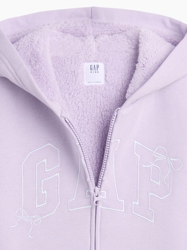 Kids Sherpa-Lined Logo Zip Hoodie gap kids sherpa lined logo zip hoodie