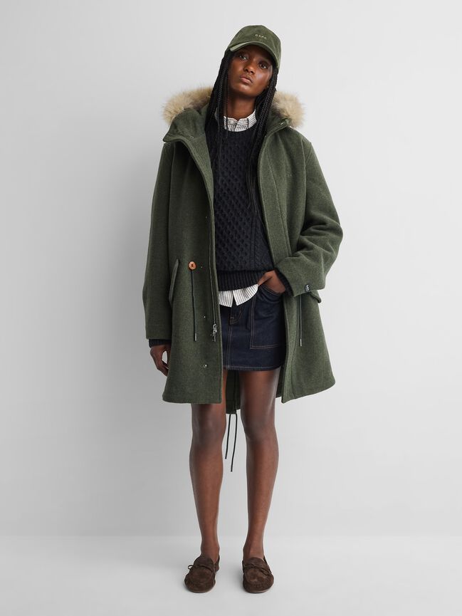 Gap × A.P.C. Oversized Wool-Blend Parka gap a p c oversized wool blend parka