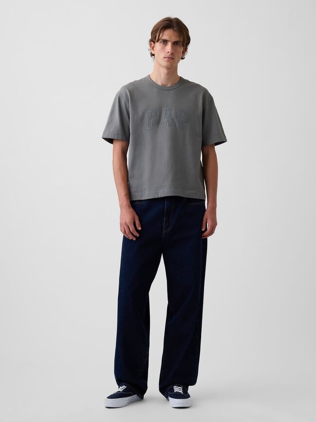 Heavyweight Relaxed Gap Logo Crop T-Shirt heavyweight relaxed gap logo crop t shirt