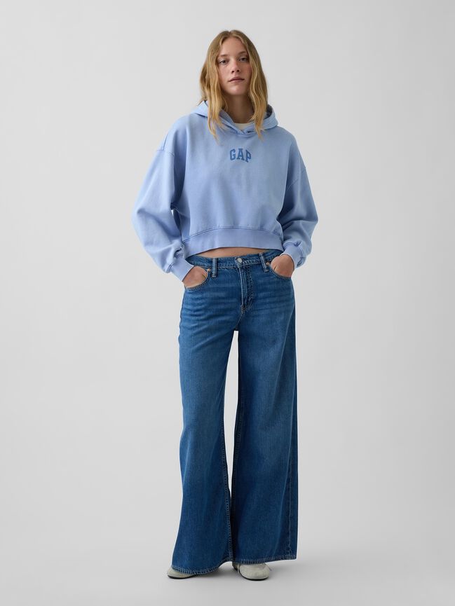 VintageSoft Crop Logo Hoodie gap vintagesoft crop logo hoodie