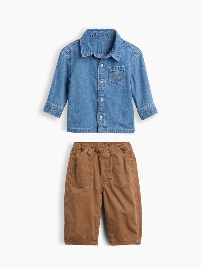 Baby Denim Outfit Set gap baby denim outfit set