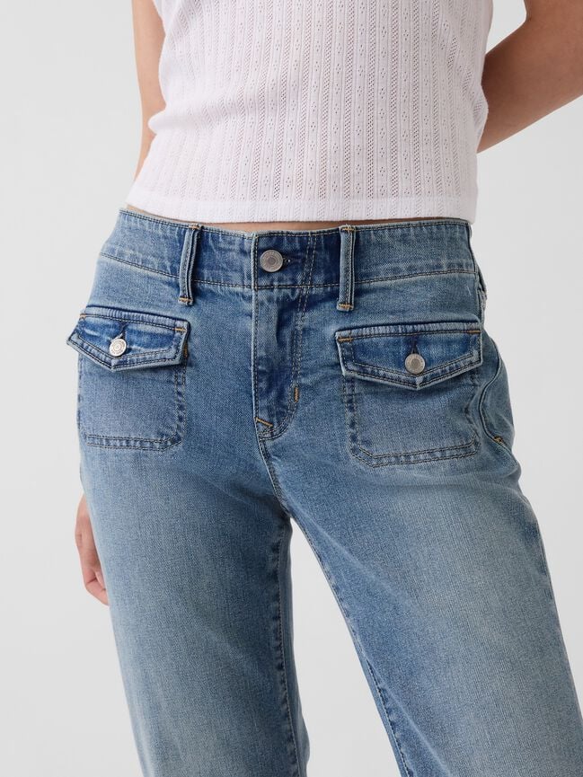 Low Rise Long & Lean Patch Pocket Jeans gap low rise long lean patch pocket jeans