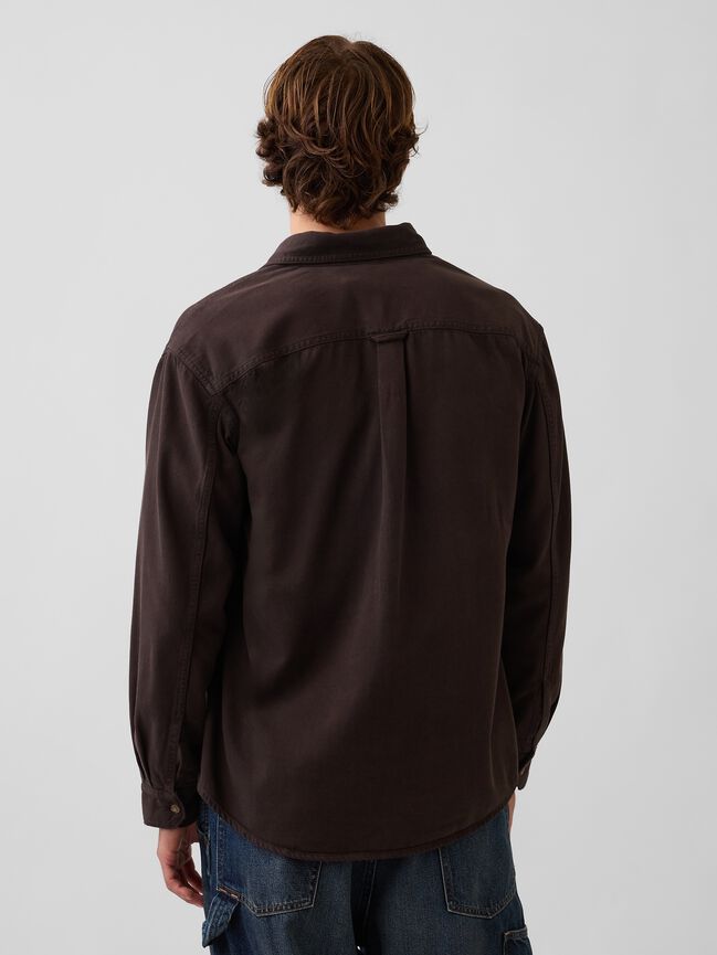 UltraSoft Denim Relaxed Utility Shirt gap ultrasoft denim relaxed utility shirt