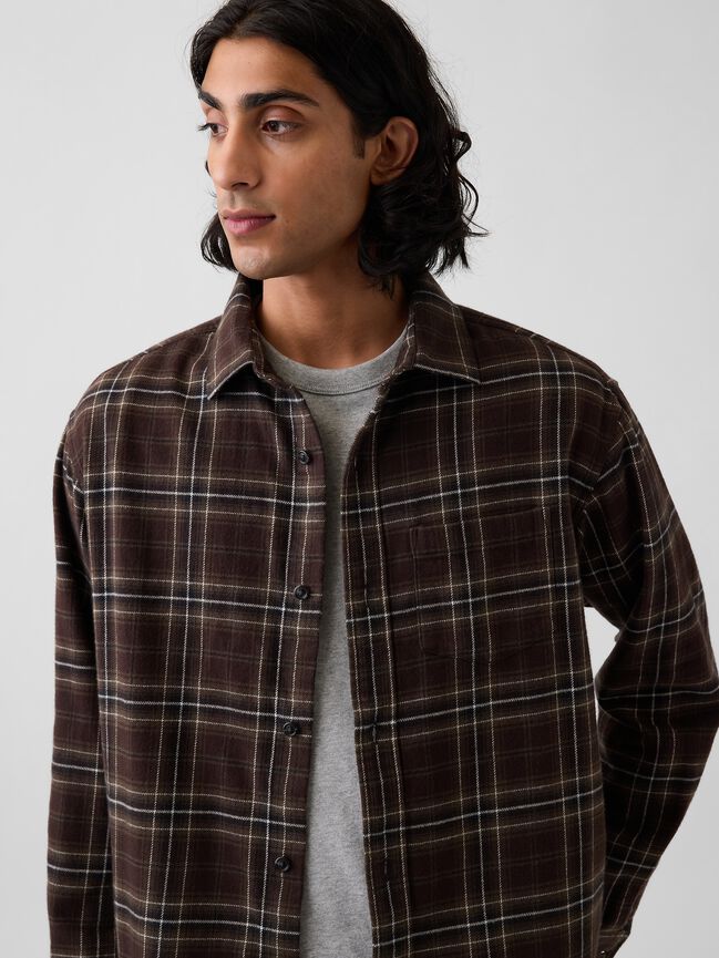 Relaxed Flannel Shirt gap relaxed flannel shirt