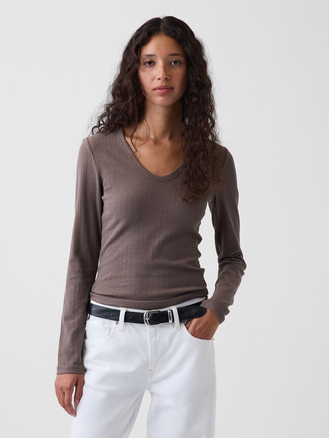 Variegated Rib Top gap variegated rib top
