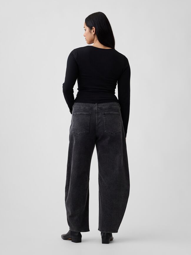 High Rise Barrel Jeans gap high rise barrel jeans