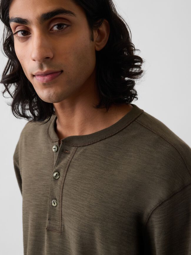 Relaxed Henley T-Shirt gap relaxed henley t shirt