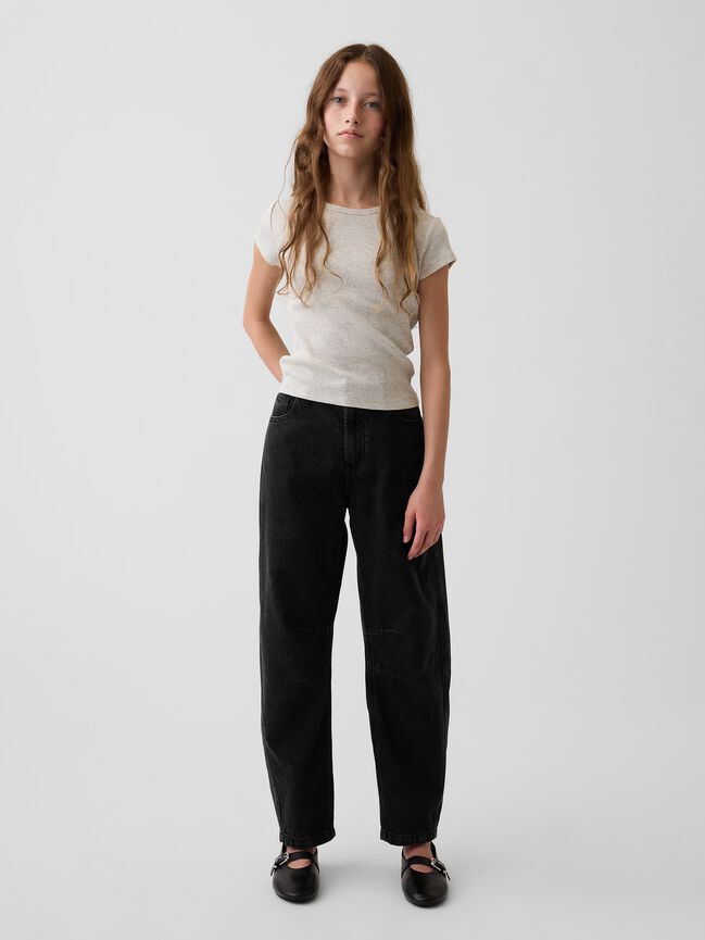 Kids High Rise Barrel Jeans gap kids high rise barrel jeans