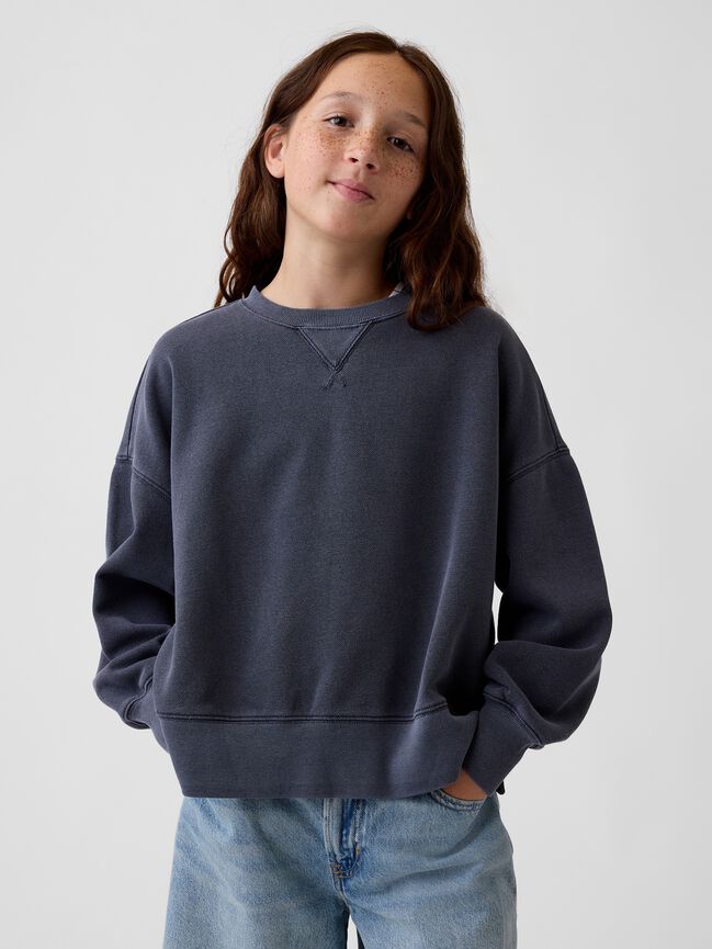 Kids VintageSoft Oversized Split-Hem Sweatshirt gap kids vintagesoft oversized split hem sweatshirt