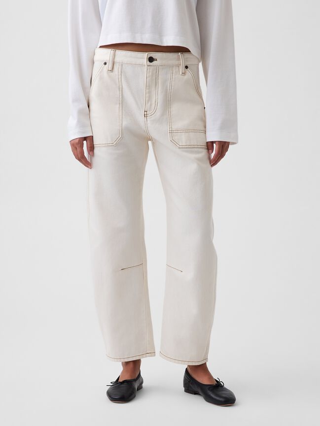 Mid Rise Barrel Utility Ankle Pants gap mid rise barrel utility ankle pants