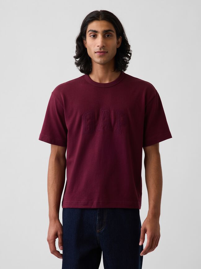Heavyweight Relaxed Gap Logo Crop T-Shirt heavyweight relaxed gap logo crop t shirt
