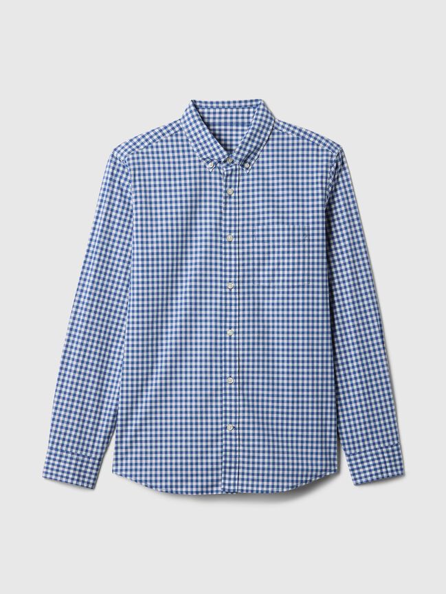 Stretch Poplin Shirt in Standard Fit gap stretch poplin shirt in standard fit