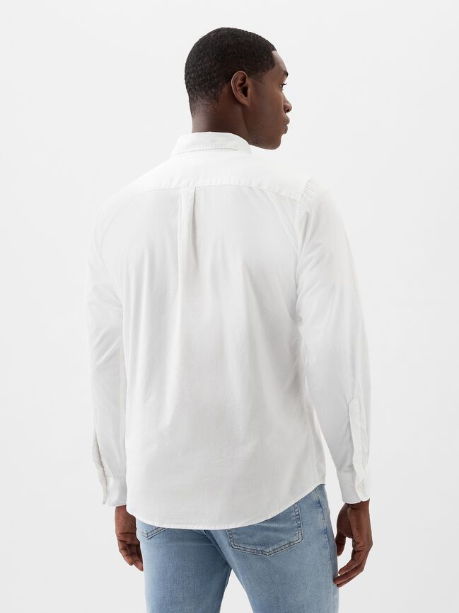 Stretch Poplin Shirt in Standard Fit gap stretch poplin shirt in standard fit
